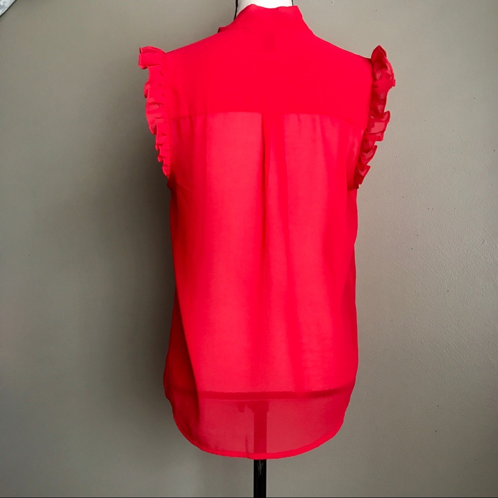 [F21] Red Flirty Button Down - Picture 2 of 3
